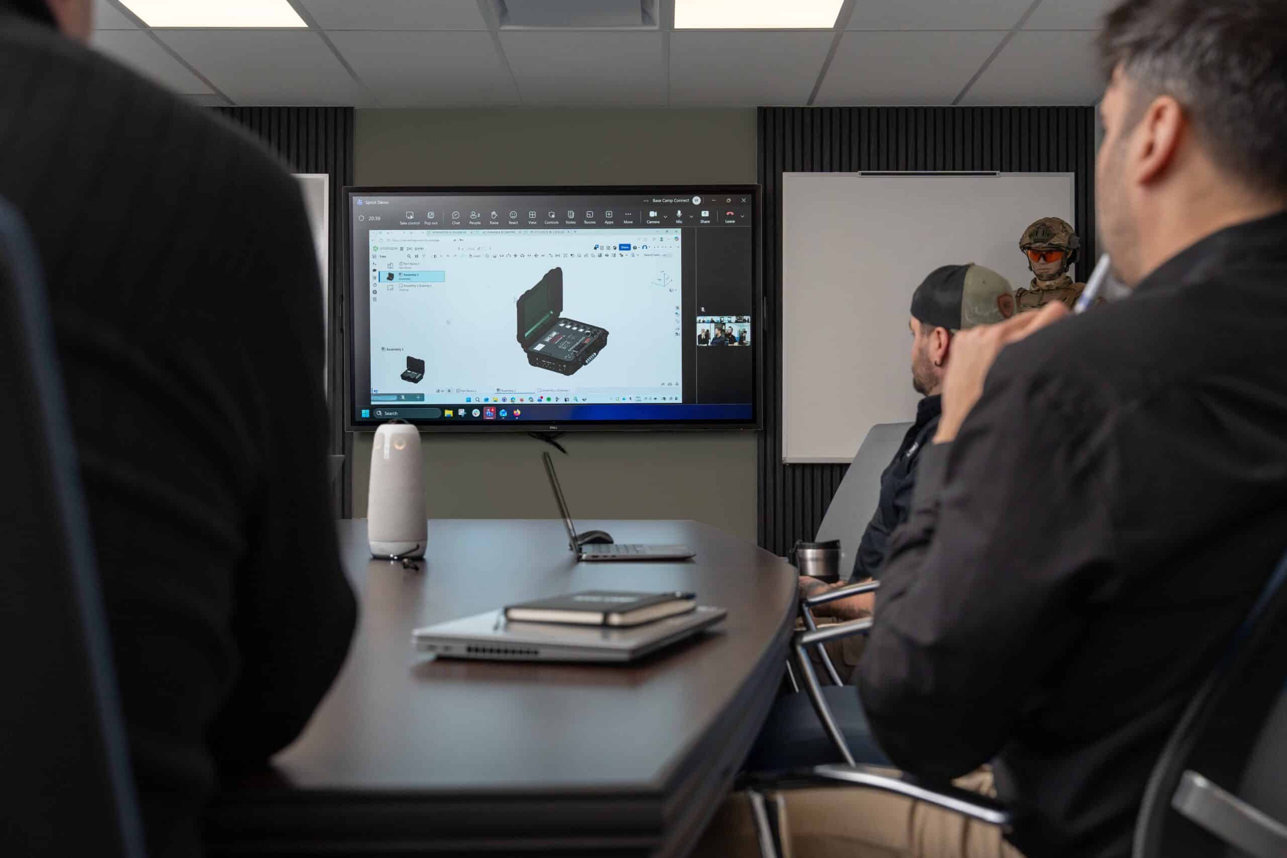 Salle de conférence, dessin 3D, produits BCC, employés, BCC, Base Camp Connect,